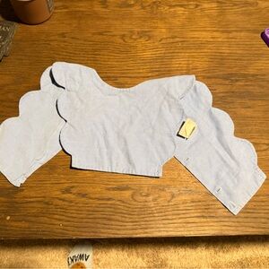 shrimp and grits  Blue Scalloped Accessory